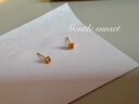 曼卡龍熠熠星辰·幸運方糖黃金耳釘足金碧璽5G工藝送女友禮物 0.96g 曬單實(shí)拍圖