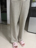 婧麒（JOYNCLEON）孕婦褲春秋季外穿條紋居家闊腿褲2025新款不勒肚子長(cháng)褲孕婦裝 白色條紋 M 曬單實(shí)拍圖