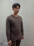 Leonisa加厚保暖內(nèi)衣男套裝發(fā)熱德絨中老年羊絨桑蠶絲保暖衣冬 棕褐色[桑蠶絲羊絨/適宜-25°-0 L 170 曬單實拍圖