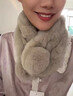 恒源祥圍巾女百搭瀨兔毛2025秋冬季保暖真獺兔毛圍脖純色兒童通用加厚 單球淺灰色[真獺兔毛] 曬單實(shí)拍圖