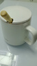 傳旗陶瓷馬克杯帶勺蓋咖啡杯牛奶杯早餐杯辦公杯男女茶杯描金白400ml 曬單實(shí)拍圖