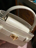 CHARLES&KEITH鱷魚(yú)紋凱莉包手提斜挎婚包包女包生日禮物CK2-50270880-1 Ivory象牙色 S 曬單實(shí)拍圖