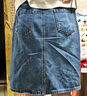 百圖betu女裝夏季新款半身裙高腰開(kāi)叉蝴蝶繡花牛仔半身裙2407T52 深牛仔藍 S 曬單實(shí)拍圖