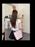 KappaKappa卡帕 新款正品托特包女小眾大容量通勤單肩包百搭手提電腦包 桃氣奶芙粉 曬單實(shí)拍圖