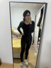 婷美美體保暖內衣女修身顯瘦秋衣秋褲套裝羊毛打底衫薄款內搭 黑均碼 曬單實(shí)拍圖