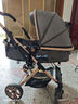 ANGI BABY嬰兒推車(chē)可坐可躺嬰兒車(chē)輕便折疊新生兒減震高景觀(guān)雙向兒童手推車(chē) 輕奢儒雅灰【一鍵收車(chē)+四輪EVA】 曬單實(shí)拍圖