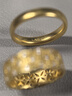 老鋪黃金古法手工足金指環(huán) · 方圓（1號）鉆戒（窄邊款） 17號金重約5.0g 曬單實(shí)拍圖