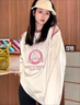 莜仙格無(wú)帽大碼露肩衛衣女裝春秋季胖mm顯瘦薄款中長(cháng)款遮屁股臀韓版上衣 奶杏色 L 建議【100-120】 曬單實(shí)拍圖