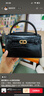 CHARLES&KEITH鱷魚(yú)紋凱莉包手提斜挎婚包包女包生日禮物CK2-50270880-1 Black黑色 S 曬單實(shí)拍圖