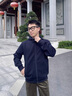 哈吉斯（HAZZYS）男裝 秋冬款簡(jiǎn)約休閑男外套拉鏈開(kāi)衫連帽衛衣男ABTZE0CDX33 深藏青色DN XL （180/100A 50） 曬單實(shí)拍圖