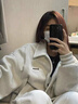 DGOV設計感棒球外套女秋冬2025新款寬松慵懶小個(gè)子夾克字母刺繡外套女 灰色 不加絨 S 80-95斤 曬單實(shí)拍圖