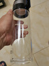 天喜（TIANXI）玻璃杯雙層加厚水杯男女帶茶隔泡茶養生杯黑色420ml老師禮物 曬單實(shí)拍圖