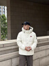 鴨鴨時(shí)空道宇聯(lián)名羽絨服男女短款連帽2025新款冬季戶(hù)外加厚面包服外套 月光白色 L (175) 曬單實(shí)拍圖