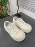 蜘蛛王女鞋2025秋季新款百搭板鞋厚底丑萌面包鞋韓版增高小白鞋子女款 米白【軟彈牛皮鞋墊】 37 (235mm) 曬單實(shí)拍圖