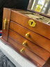 祥隆木首飾收納盒高級木質(zhì)大容量珠寶歐式小奢華高檔耳環(huán)飾品首飾盒項鏈 仿古色 全鎖款-四葉草 軍綠內襯 曬單實(shí)拍圖