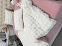 法·瑪莎 FAV MARTHA德國秋冬雙面牛奶珊瑚絨床上四件套加厚加絨被套法蘭兔毛絨床 泡泡-奶白粉【無(wú)靜電 不掉毛】 床單款 2.0米床加厚兔毛絨四件套-220*240 曬單實(shí)拍圖