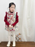 班喜迪女童漢服套裝冬裝寶寶周歲禮服兒童中式旗袍裙國風(fēng)唐裝秋冬季衣服 紅色 120 曬單實(shí)拍圖