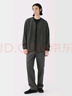 無(wú)印良品（MUJI）男式 抓絨 無(wú)領(lǐng)開(kāi)衫 男士外套25年秋季 男裝 上衣 AB1P8A5A 炭灰色 M (170/92A) 曬單實(shí)拍圖