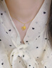 中國黃金（CHINA GOLD）黃金項鏈女士足金愛(ài)心百合花吊墜純金國慶中秋節禮物送女友老婆 足金愛(ài)心百合花吊墜約0.7g*配銀鏈 曬單實(shí)拍圖