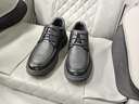 夢(mèng)特嬌男鞋2025春季加絨保暖皮鞋男百搭羊皮革商務(wù)休閑鞋厚底軟底棉鞋 黑色【加絨保暖】 41 曬單實(shí)拍圖