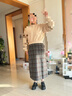森馬（Semir）商場(chǎng)同款|半身裙女冬季格子仿呢易打理開(kāi)叉2025長(cháng)裙101725120003 曬單實(shí)拍圖