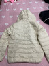 雅鹿羽絨服女士輕薄秋羽絨連帽簡(jiǎn)約純色修身保暖短款外套 米白 175  曬單實(shí)拍圖