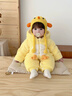 G.DUCKKIDS嬰幼兒冬季衣服寶寶連體衣冬裝可愛(ài)超萌加絨加厚毛毛爬服周歲外出 小鴨鴨毛毛爬【金米貂】 80cm 曬單實(shí)拍圖