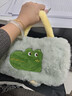 暖夫人熱水袋充電防爆暖寶寶暖水袋女生暖肚子注水毛絨可愛(ài)暖手寶暖手袋 手提鱷魚(yú)綠色 可拆洗 雙插手 曬單實(shí)拍圖