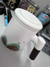 千里江山辦公杯水杯高檔陶瓷茶水分離杯馬克杯帶蓋泡茶杯 白色 450ml 曬單實(shí)拍圖