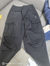 駱駝（CAMEL）直筒梭織工裝長(cháng)褲女防潑水百搭傘兵褲 C24CA6L6619 幻影黑 S 曬單實(shí)拍圖