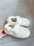 ZHR單鞋女秋冬外穿加絨棉鞋女舒適軟平底毛毛瑪麗珍鞋女 JQ25 米色37 曬單實(shí)拍圖