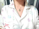 老鳳祥四葉草平安扣銀項鏈女士和田玉吊墜情人節生日禮物送女友老婆紀念 心動(dòng)四葉草平安扣項鏈-京速達 曬單實(shí)拍圖