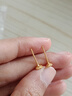 周六福黃金耳飾女款5G足金亮面浪漫玫瑰耳釘送女友禮物 計(jì)價(jià) 0.76g 曬單實(shí)拍圖