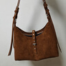 CHARLES&KEITH25秋新品復古雙肩帶鉚釘簡(jiǎn)約腋下包生日禮物CK2-20782708-1 Sienna Brown赭石棕 S 曬單實(shí)拍圖