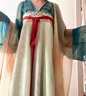 重回漢唐春辰錦原創(chuàng)唐制復原齊胸襦裙套裝披帛漢服女裝 上藍下綠齊胸套裝/現貨 L 165 曬單實拍圖