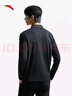 安踏商務(wù)通勤男士長(cháng)袖T恤秋冬季防曬翻領(lǐng)POLO衫打底純色休閑爸爸裝 【商務(wù)半拉鏈】基礎黑7401-4 L 曬單實(shí)拍圖