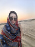 森用民族風(fēng)披肩女外搭夏季新疆旅游穿搭青海湖拍照防曬沙漠圍巾大披風(fēng) 藏青條紋 曬單實(shí)拍圖