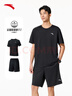 安踏速干套裝丨運動(dòng)短袖t恤短褲兩件套男夏季吸濕透氣跑步健身訓練服 曬單實(shí)拍圖