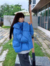 波司登（BOSIDENG）25新款羽絨服女短款90絨泡芙時(shí)尚脫卸帽厚冬季保暖外套B250243152 布魯斯藍5A34-趨勢推薦 S 160/84A充絨量214g 體重約110-125斤 曬單實(shí)拍圖