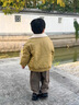 G.duck小黃鴨男童加絨皮衣外套秋冬裝2025新款寶寶冬季夾克兒童加厚棉衣 咖色 加絨款 130 曬單實(shí)拍圖