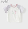 戴維貝拉（DAVE＆BELLA）女童短袖t恤純棉兒童上衣2025新款夏裝女寶寶打底衫小童套頭衫 海洋世界【現(xiàn)貨】 90 cm（建議身高80-90cm） 曬單實(shí)拍圖