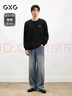 GXG男裝2025年春季新品男士圓領(lǐng)衛衣 黑色 180/XL 曬單實(shí)拍圖