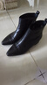 金利來(lái)（Goldlion）【新年禮物】女靴冬季優(yōu)雅尖頭短靴女羊皮革粗跟時(shí)裝靴黑色加絨38 曬單實(shí)拍圖