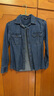 優(yōu)衣庫女裝牛仔工裝襯衫/長(cháng)袖水洗產(chǎn)品外套通勤休閑480004 67 海藍色 S 曬單實(shí)拍圖