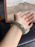 拾想新疆和田玉晴水手鐲女款青白玉湖水綠青海料玉鐲送媽媽附證書(shū) 圈口52mm 曬單實(shí)拍圖