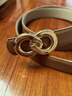 紅谷皮帶女士腰帶牛皮褲帶女式腰帶細腰帶潮流皮帶 生日禮物送女友 曬單實(shí)拍圖