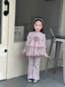 G.DUCKKIDS女童網(wǎng)紗拼接喇叭褲套裝2025秋季新款時(shí)尚洋氣女小童喇叭褲套裝 紫色套裝 90 cm 曬單實(shí)拍圖