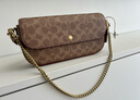 蔻馳（COACH）女士經(jīng)典標志BROOK單肩翻蓋鏈帶包老花斜挎包百搭復古女包 B4/楓樹(shù)棕色 曬單實(shí)拍圖