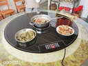 志高暖菜板熱菜保溫板家用飯菜保溫板帶電磁爐火鍋家用自動(dòng)旋轉多功能帶火鍋餐桌轉盤(pán)神器 1米黑丨電動(dòng)+手動(dòng)旋轉丨2200W電磁爐火鍋 曬單實(shí)拍圖