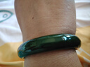 百年老鳳祥玉手鐲女碧玉色手鐲菠菜綠和田玉色墨綠送長(cháng)輩節日禮物 內徑63-64適合體重140-160斤 曬單實(shí)拍圖